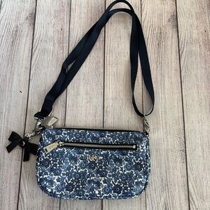 KIPLING Blue Floral Crossbody Bow Tie Purse